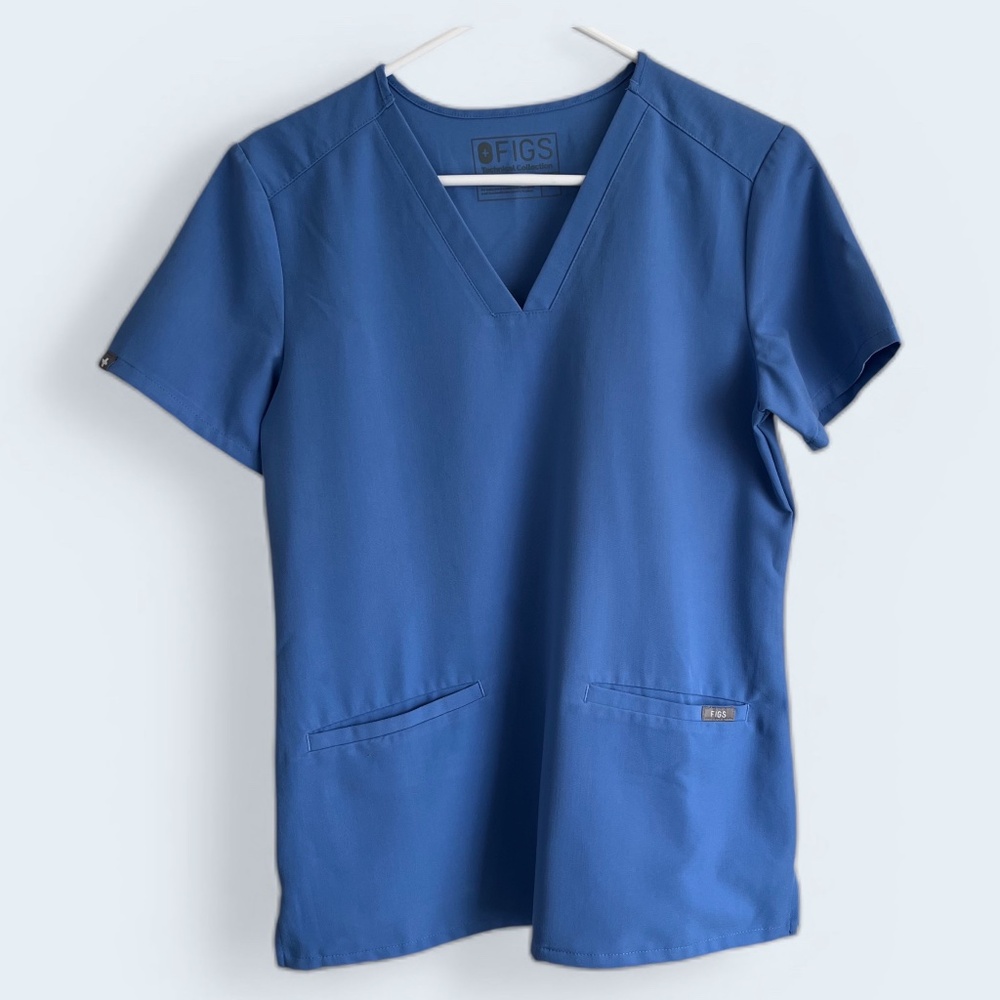FIGS Ceil Blue Casma Scrub Top Size XS